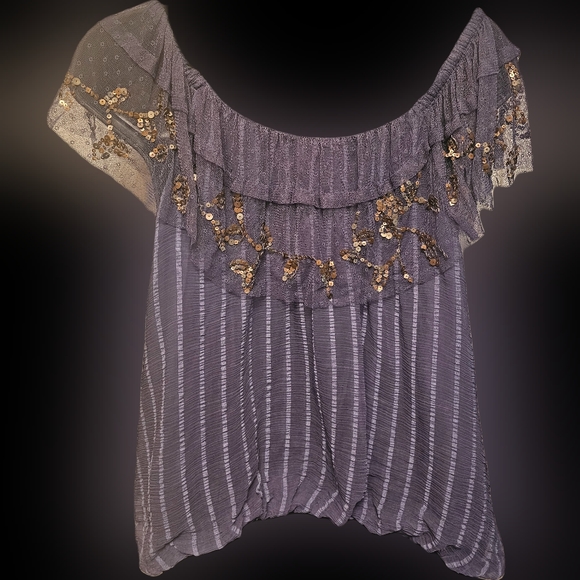 Free People Women's Sequined Blouse - Picture 5 of 5